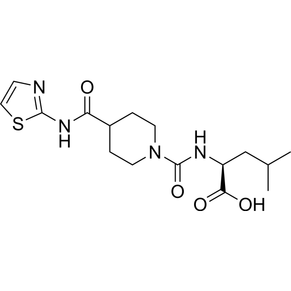 (4-(Thiazol-2-ylcarbamoyl)piperidine-1-carbonyl)-L-leucine 1814897-92-1